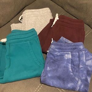 Kids Cozy Pull-On Sweatpants Old Navy  - Teal, Maroon, Gray & Blue Tie-Dye